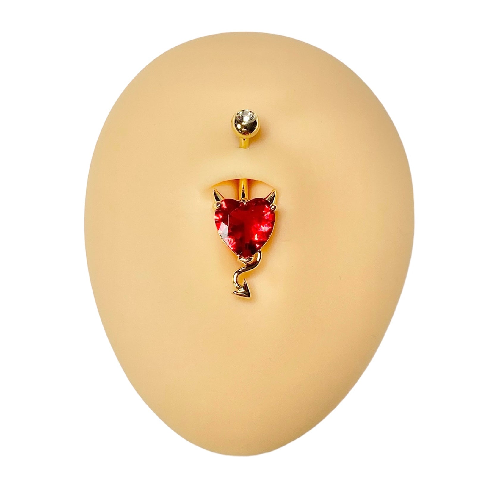 Gold Red Devil Heart Belly Bar  image 0