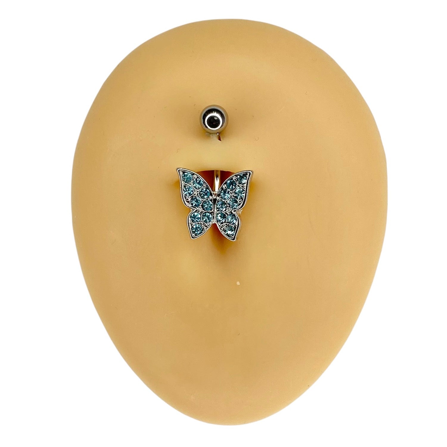 Blue Crystal Paved Butterfly Belly Bar image 0