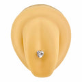 Silver Cubic Zirconia Heart Prong Tongue Bar image 0