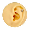 Silver CZ Flower Flat Back Stud image 0