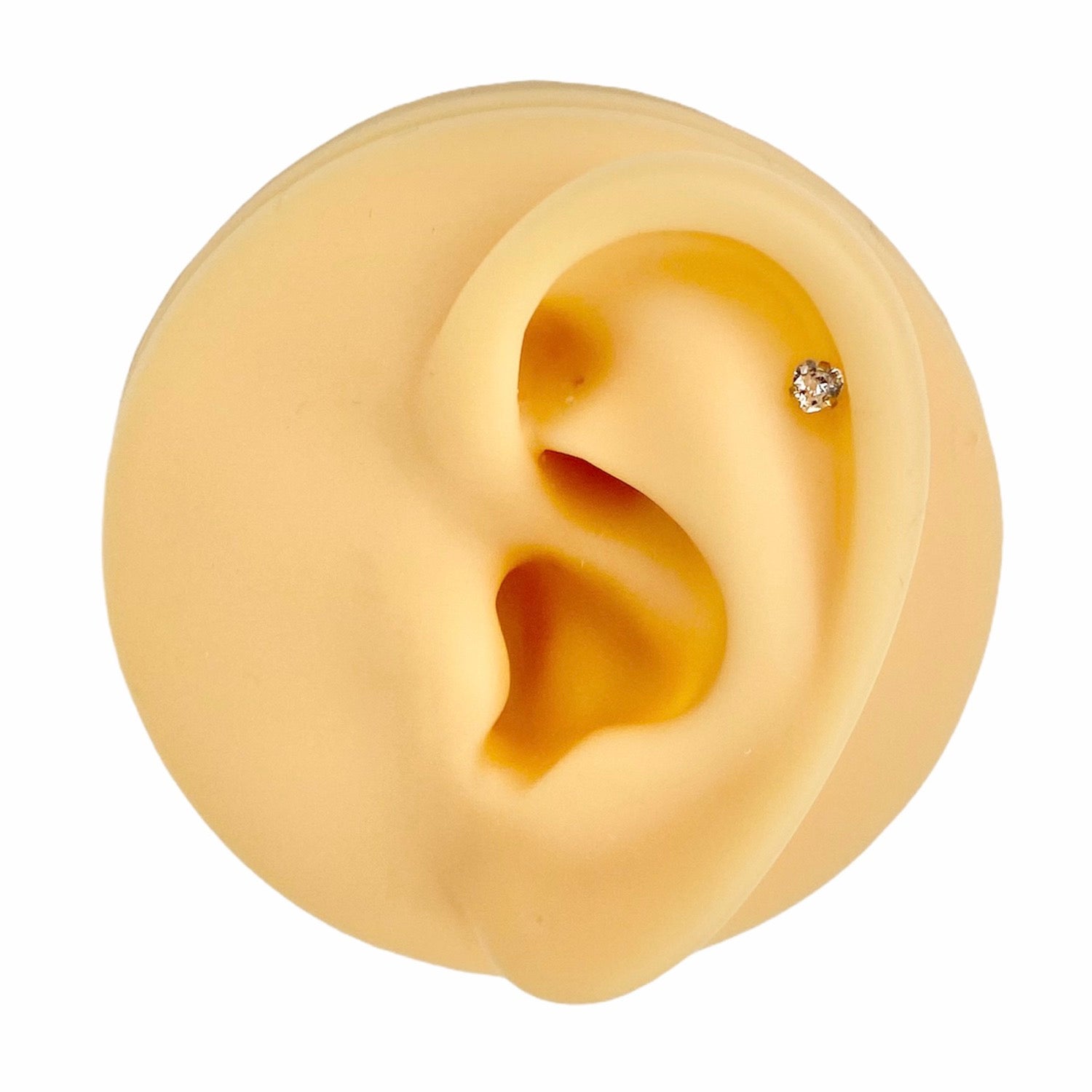 Gold Mini CZ Heart Flat Back Stud image 0