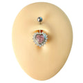 Pink Heart CZ Outline Belly Bar  image 0