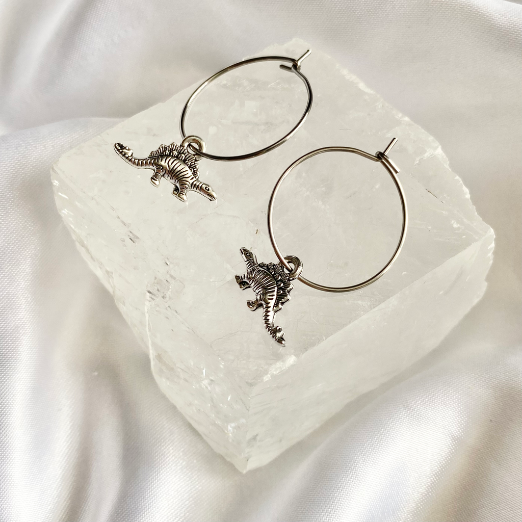 Stegosaurus Hoop Earrings image 0