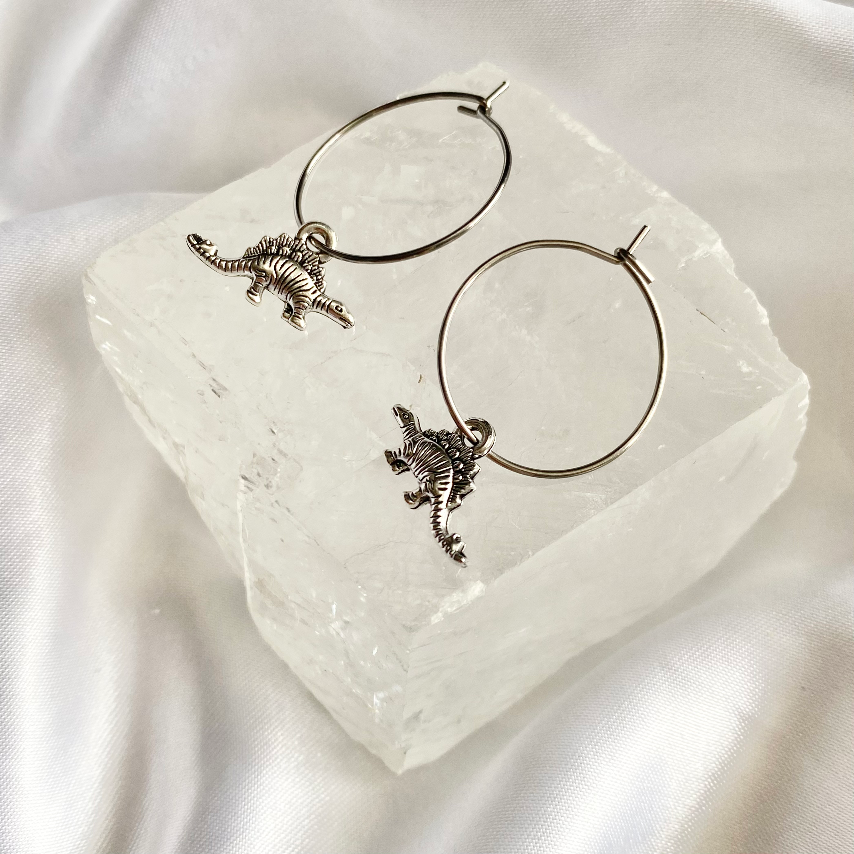 Stegosaurus Hoop Earrings image 0