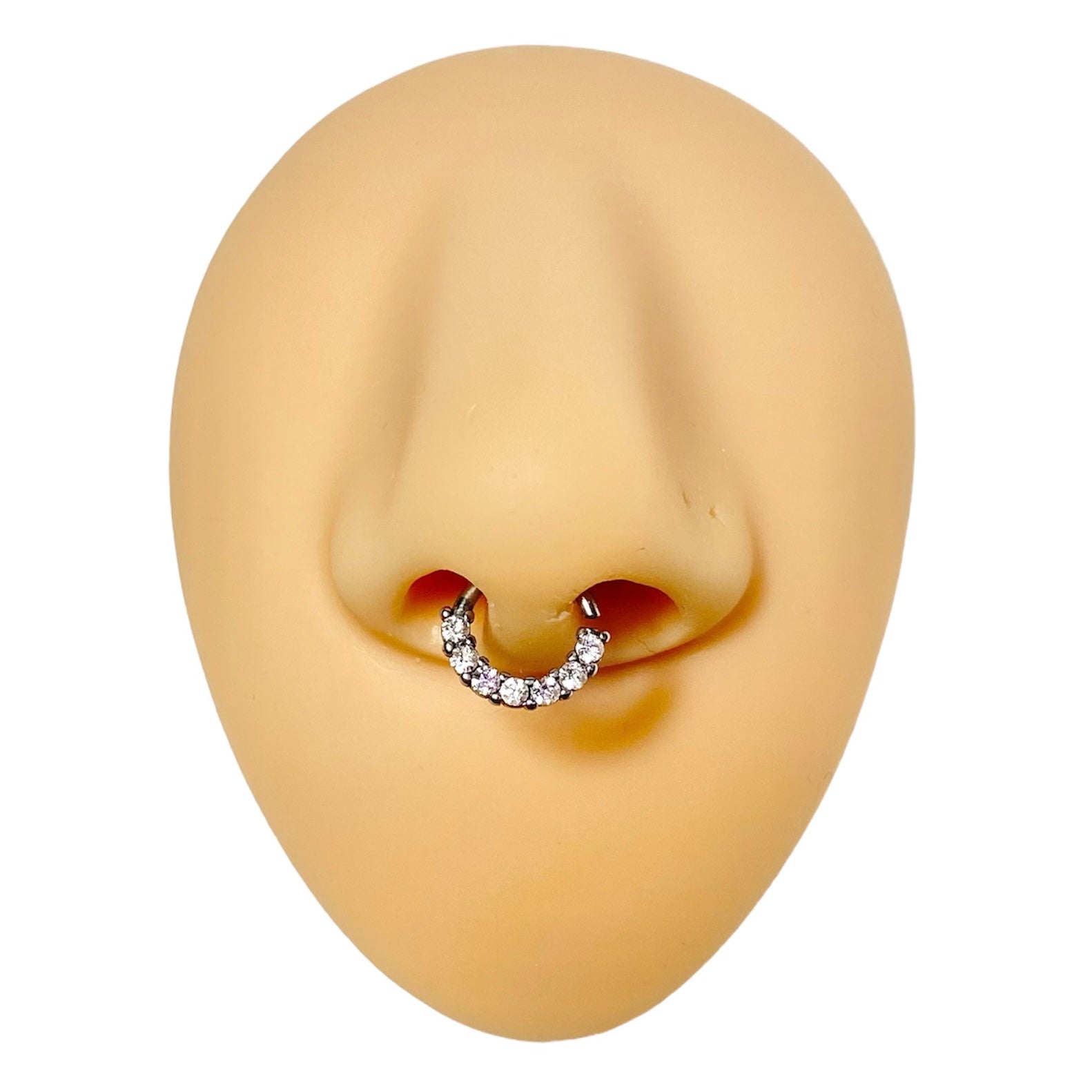 Silver 7 Crystal Gem Bendable Hoop  image 0