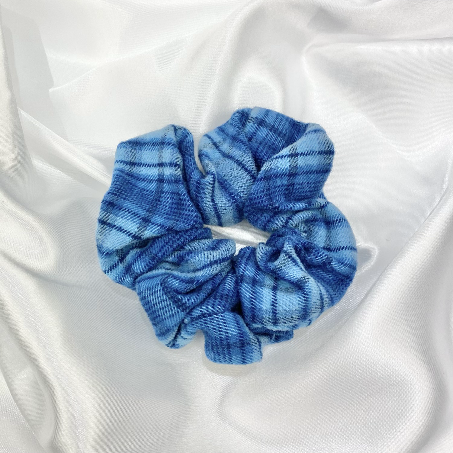 Blue Tartan Scrunchie image 0
