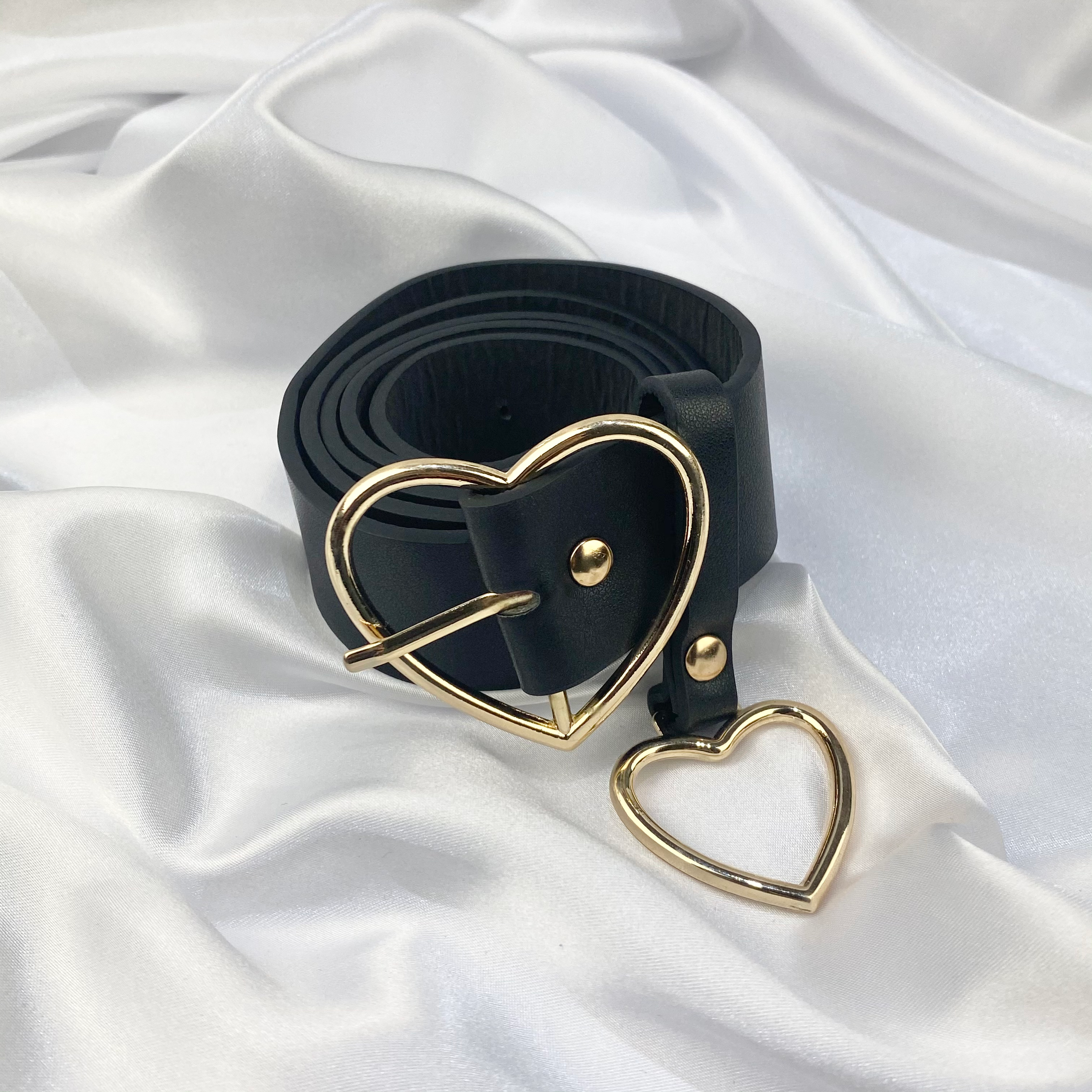 Gold Faux Leather Heart Belt image 0
