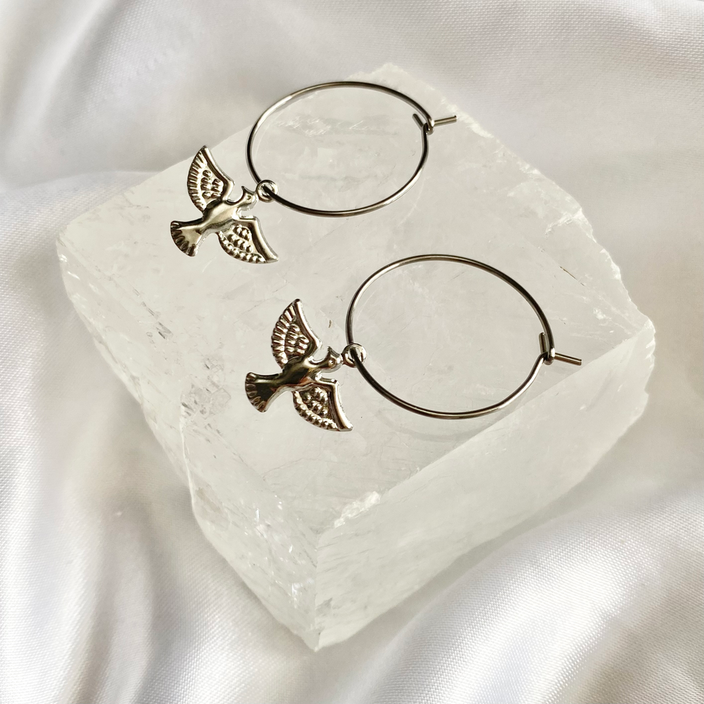 Dove Hoop Earrings image 0