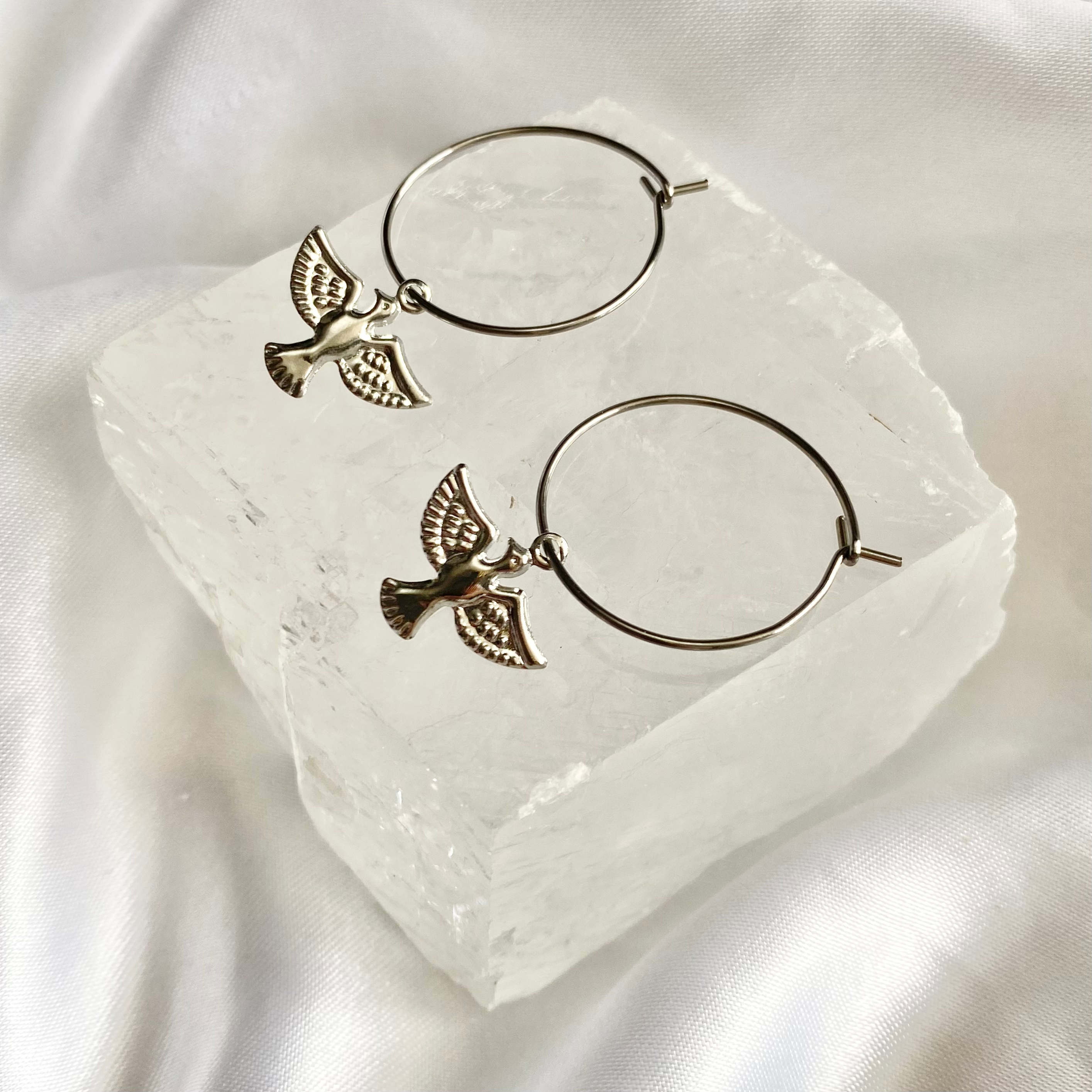 Dove Hoop Earrings image 0