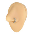 Silver 7 Crystal Gem Nose Hoop image 0