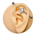 Silver Opal Dream Industrial Barbell  image 0