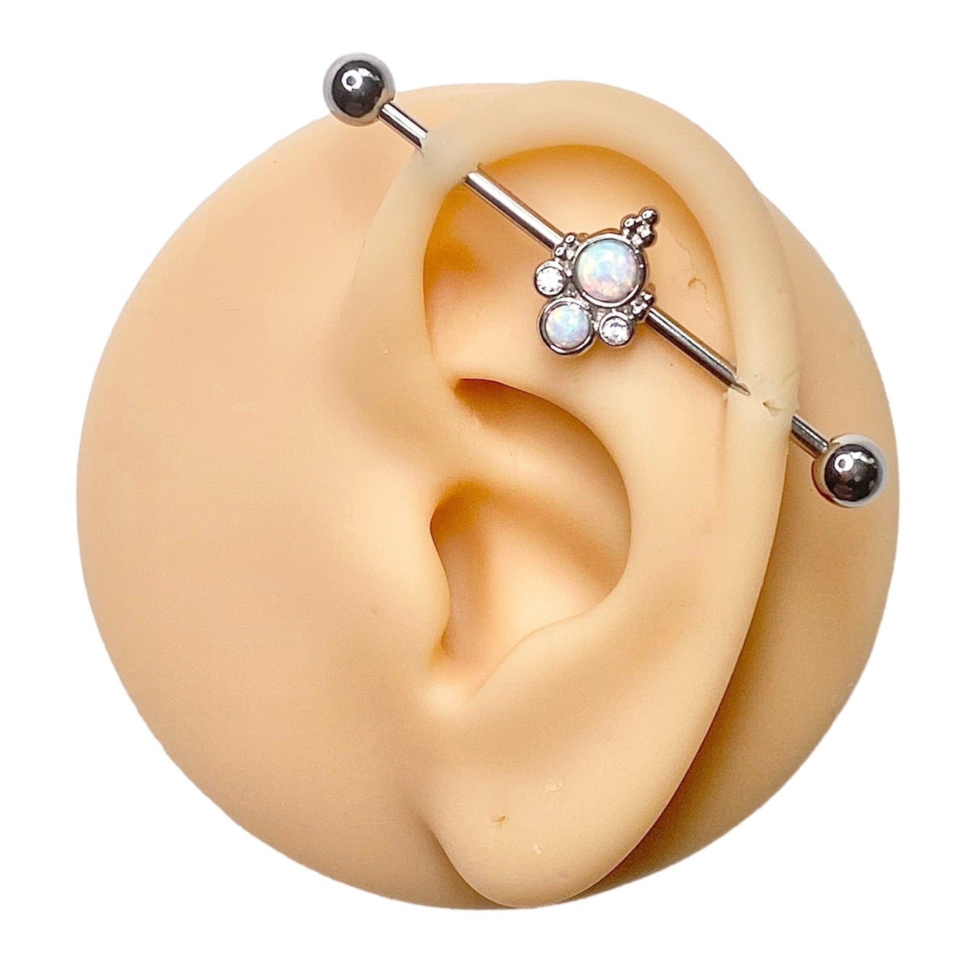 Silver Opal Dream Industrial Barbell  image 0
