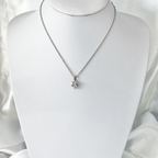 Silver Cubic Zirconia Statement Heart Necklace image 1