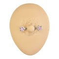 Pink Glitter Opal Centre CZ Flower Nipple Bar image 0