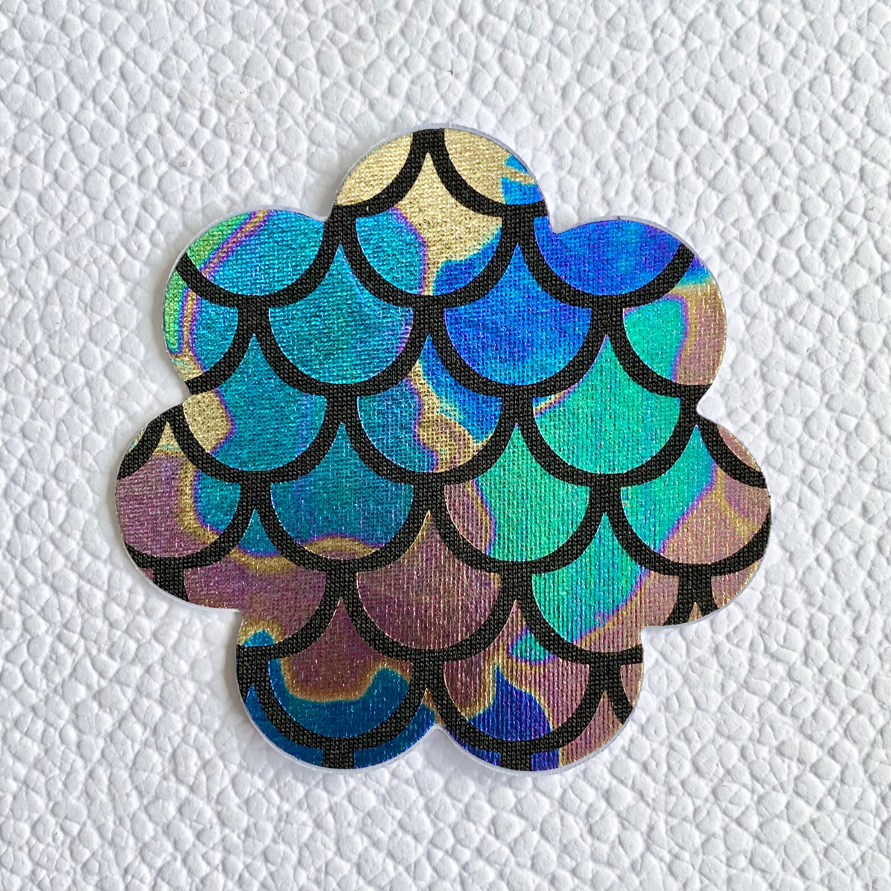 Black Holographic Scale Flower Nipple Covers image 0