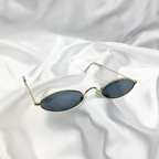 Black Grey Retro Oval Sunglasses image 0
