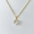 Gold Cubic Zirconia Statement Heart Necklace image 0