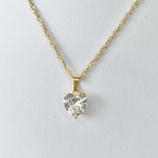 Gold Cubic Zirconia Statement Heart Necklace image 0