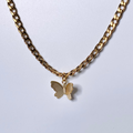Gold Mini Minimalist Butterfly Necklace image 0