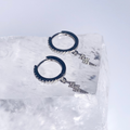 Silver Mini CZ Lightning Bolt Hoop Earrings image 0