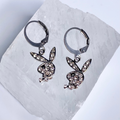 Silver Cubic Zirconia Playboy Earrings image 0