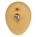 Aurora Borealis Heart Gem Belly Bar image 0