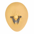 Silver Crystal Paved Butterfly Shield Nipple Bar image 0