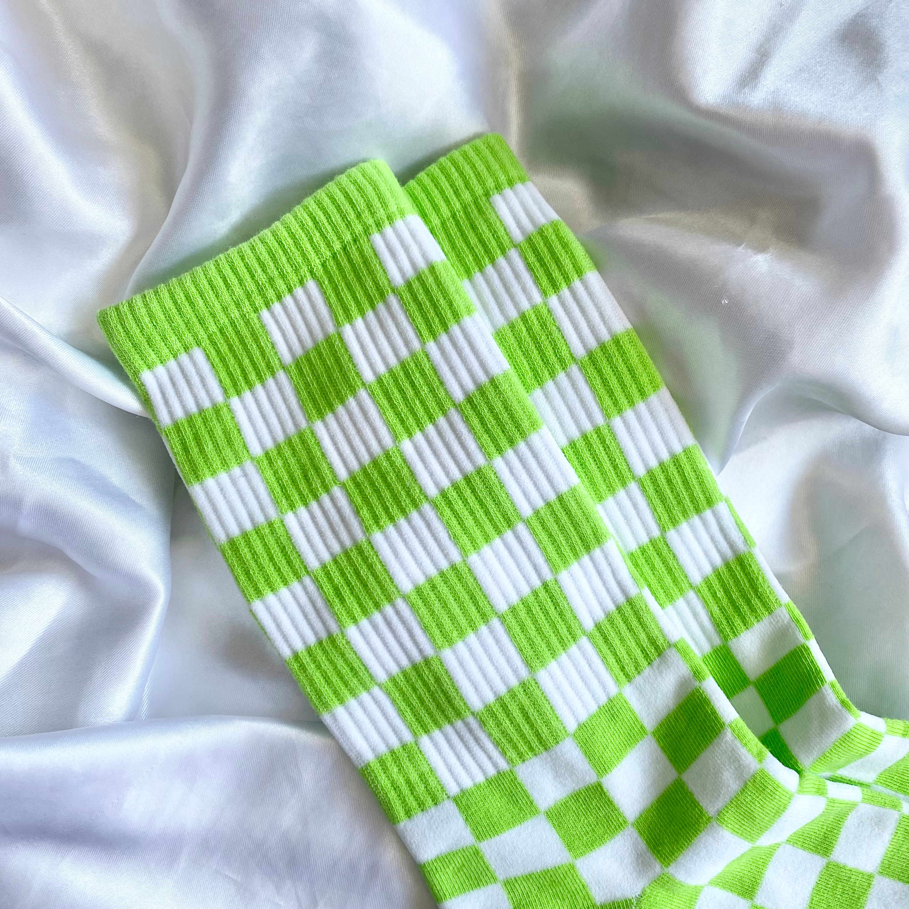 Green Checkered Socks image 0
