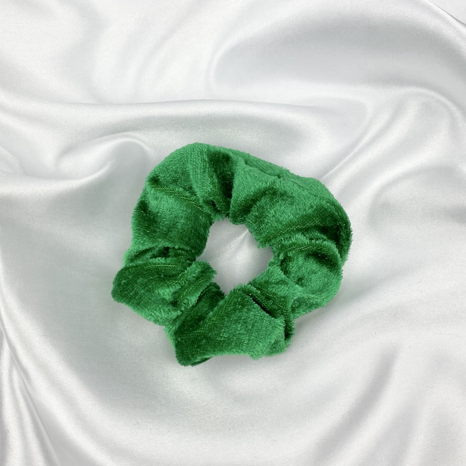 Dark Green Velvet Scrunchie image 0
