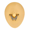 Gold Crystal Paved Butterfly Shield Nipple Bar image 0