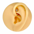 Gold CZ Flower Curved Barbell image 0