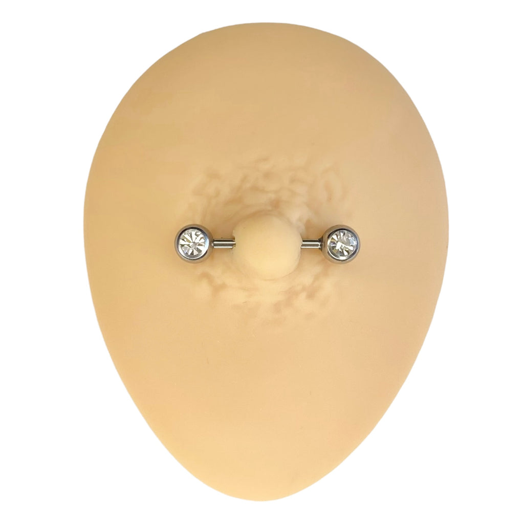 Silver Rhinestone Nipple Bar  image 1