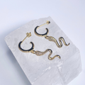 Gold Blinged Out Snake Stud Earrings image 0