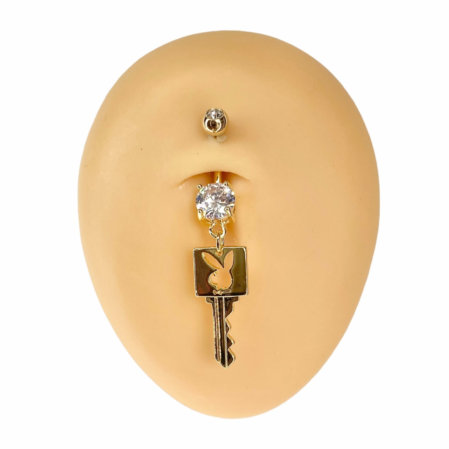Gold Playboy Key Belly Bar  image 0