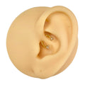 Gold CZ Prong Ends Horseshoe Hoop  image 0