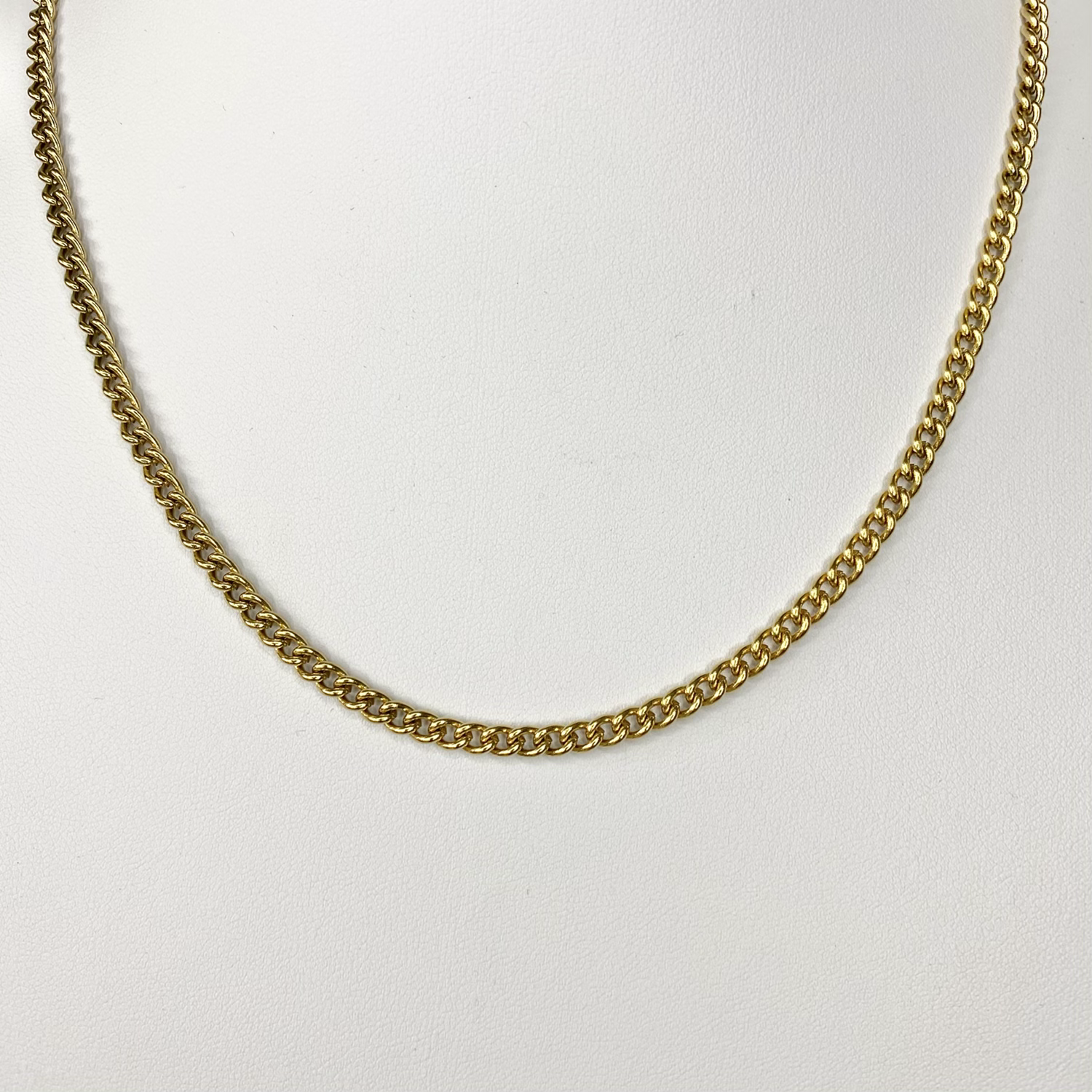 Gold 4mm Curb Chain Necklace image 0