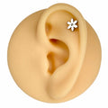 Silver CZ Flower Barbell Stud image 0