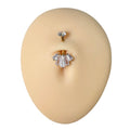 Gold Baguette CZ Top Belly Bar  image 0