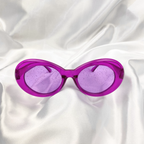 Purple Clear Glitter Clout Goggle Sunglasses image 1