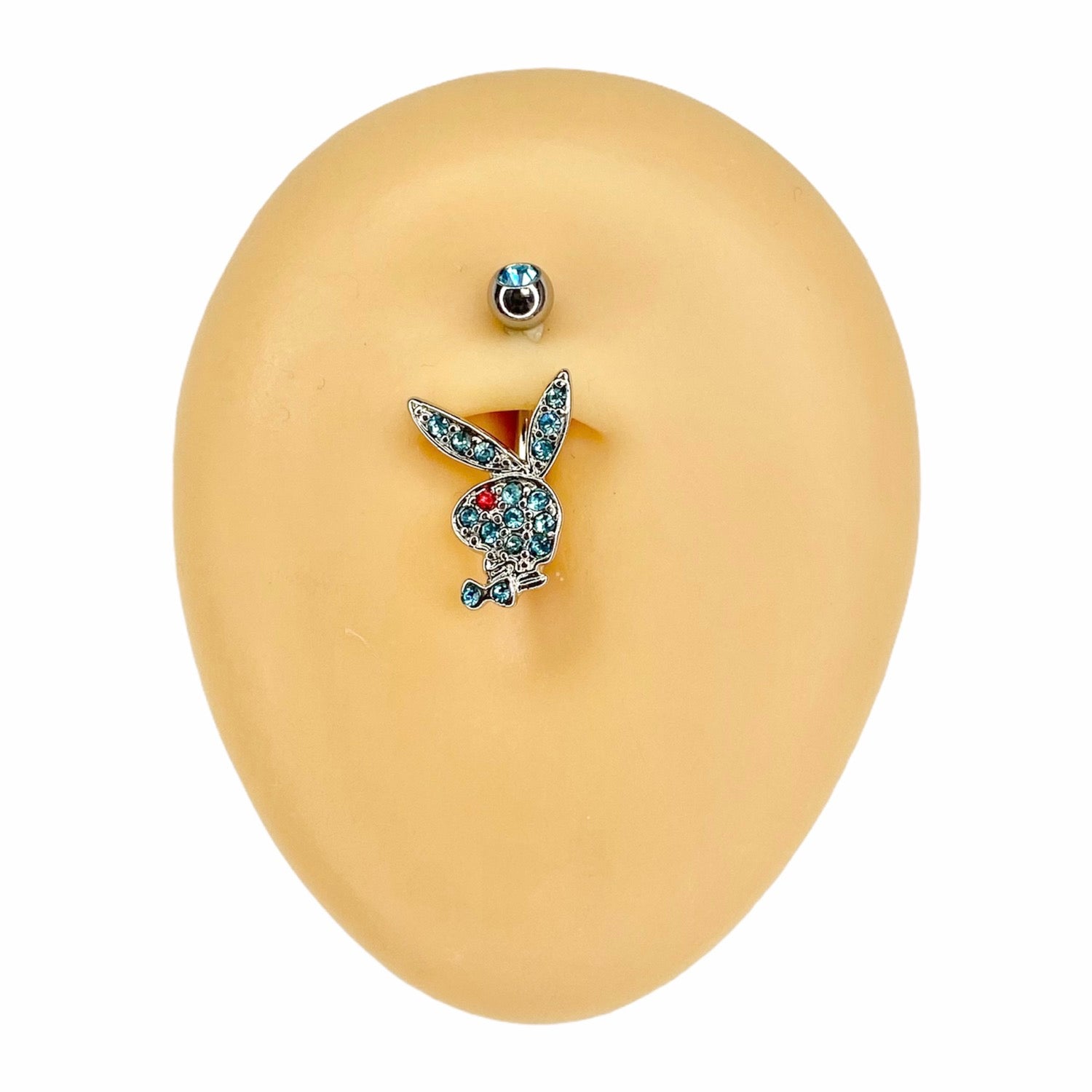 Blue CZ Playboy Belly Bar  image 0