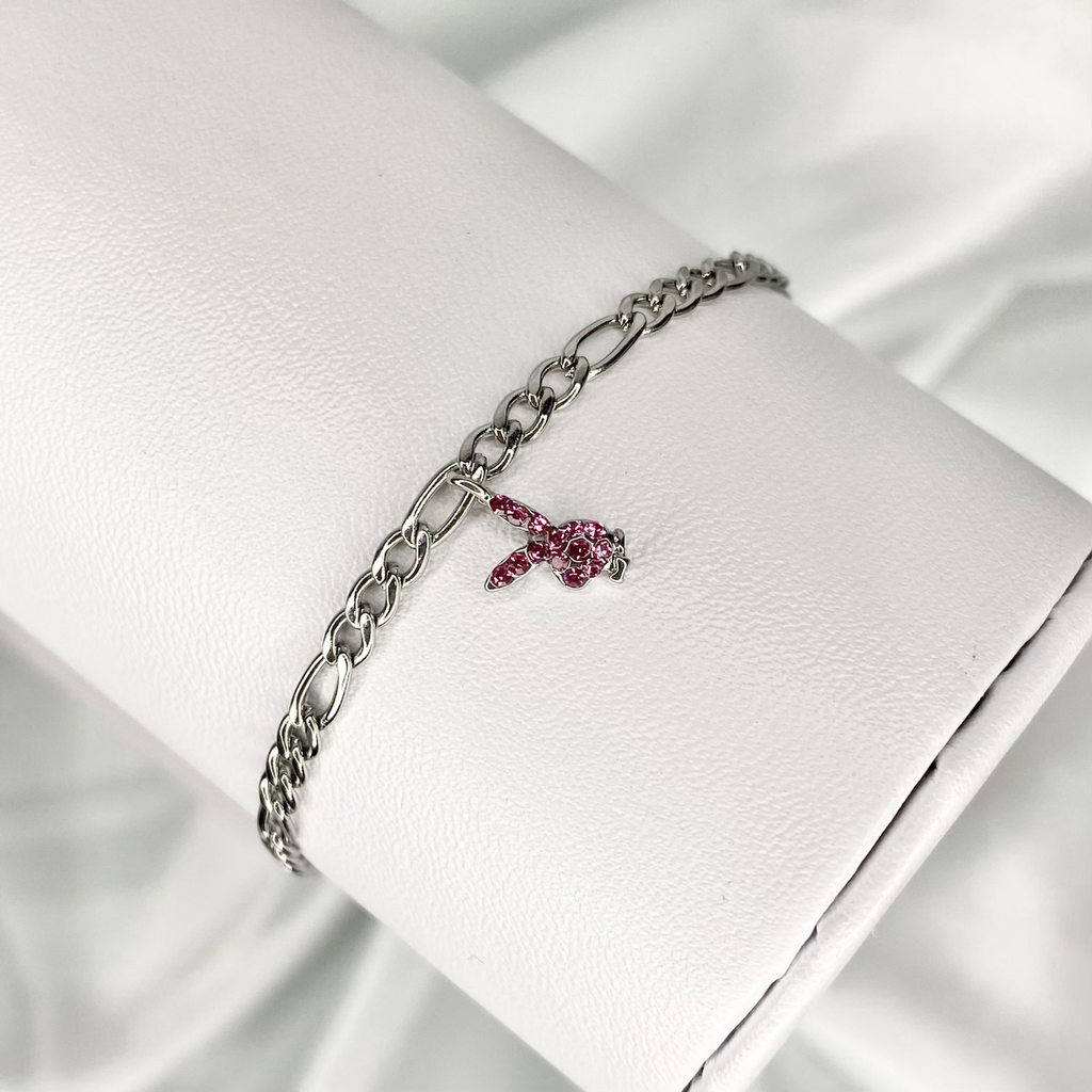 Pink Mini CZ Playboy Anklet image 1