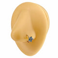 Dusty Blue Opal Glitter Flower CZ Hoop image 0