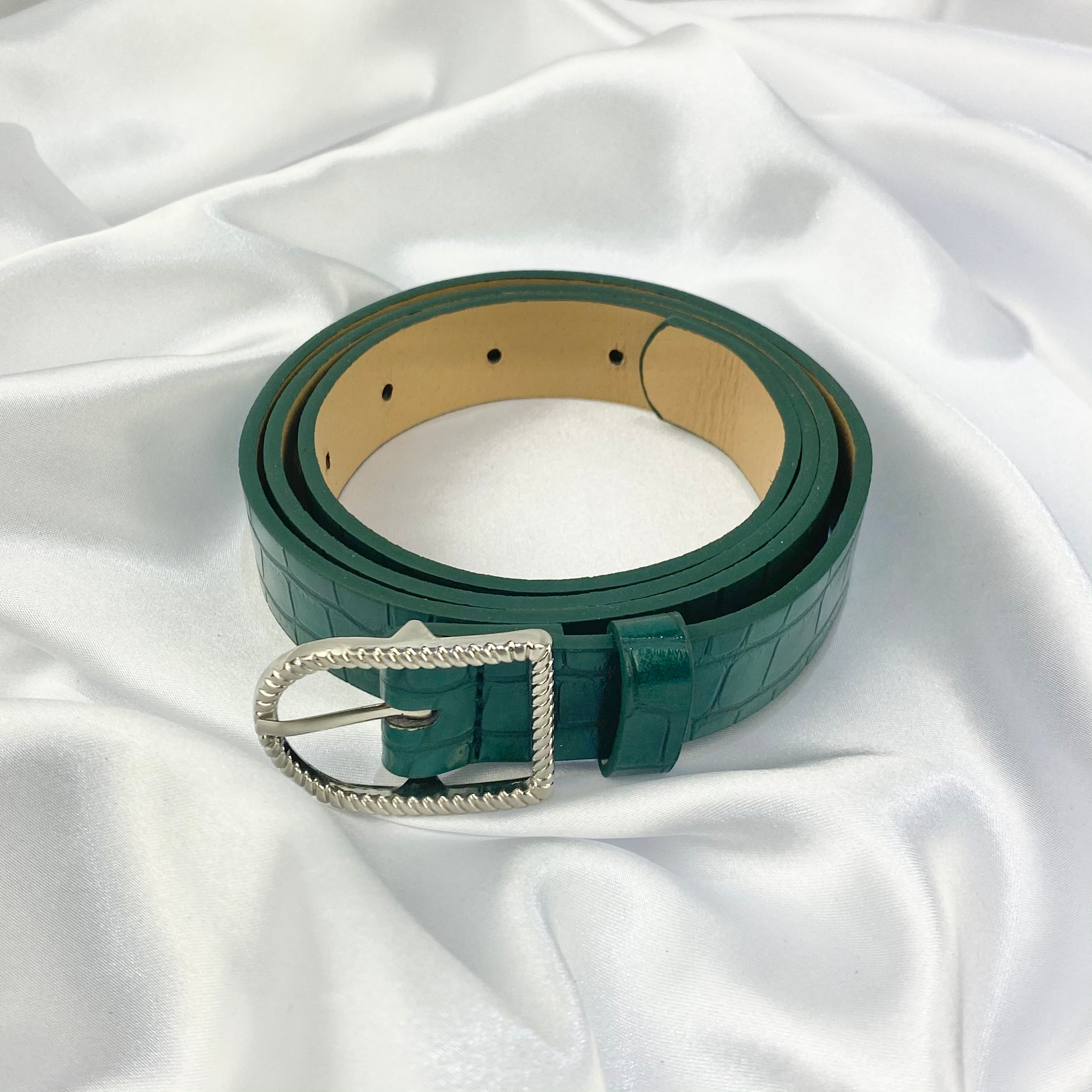 Green Croc Buckle Belt image 0