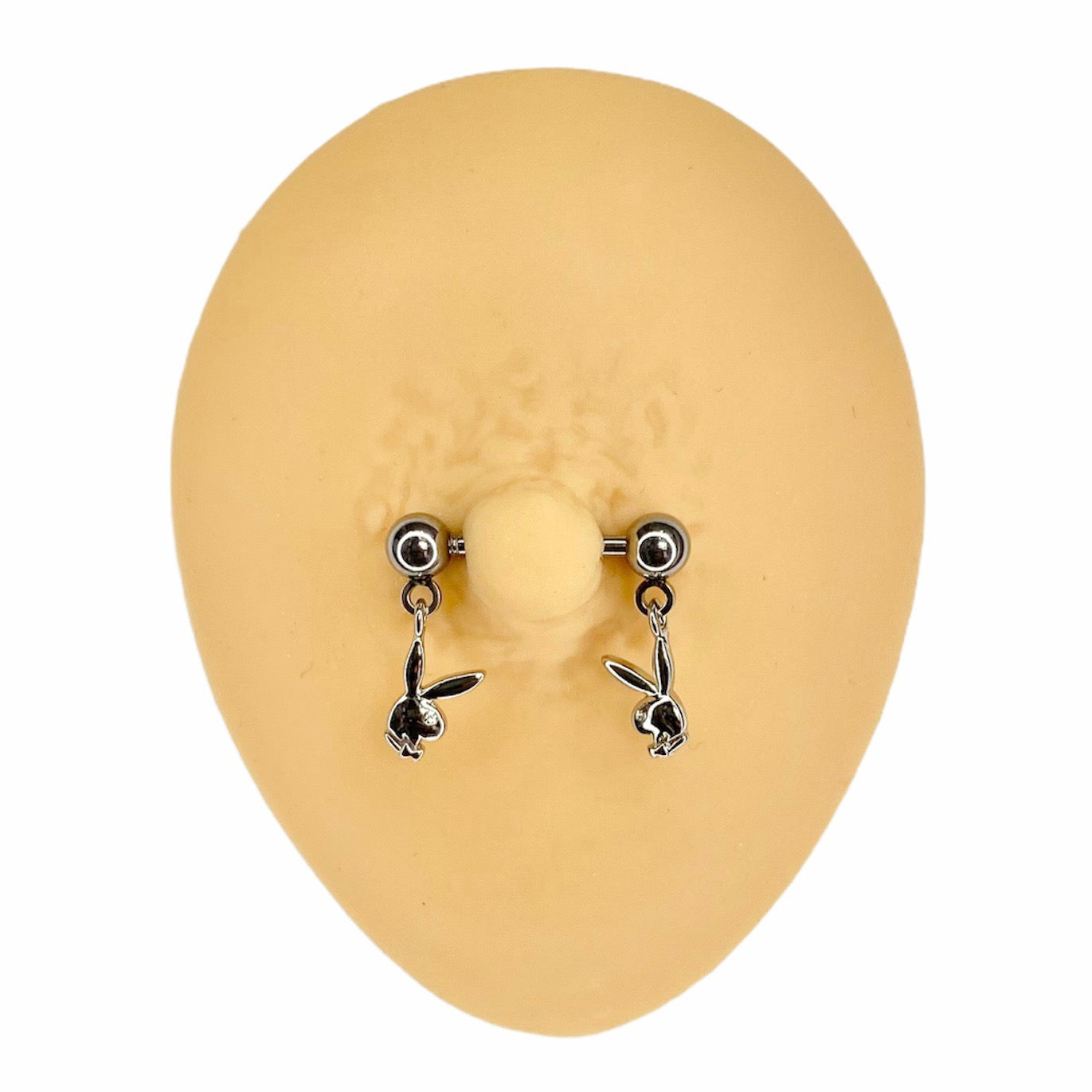 Clear CZ Eye Dangle Playboy Nipple Bar image 0