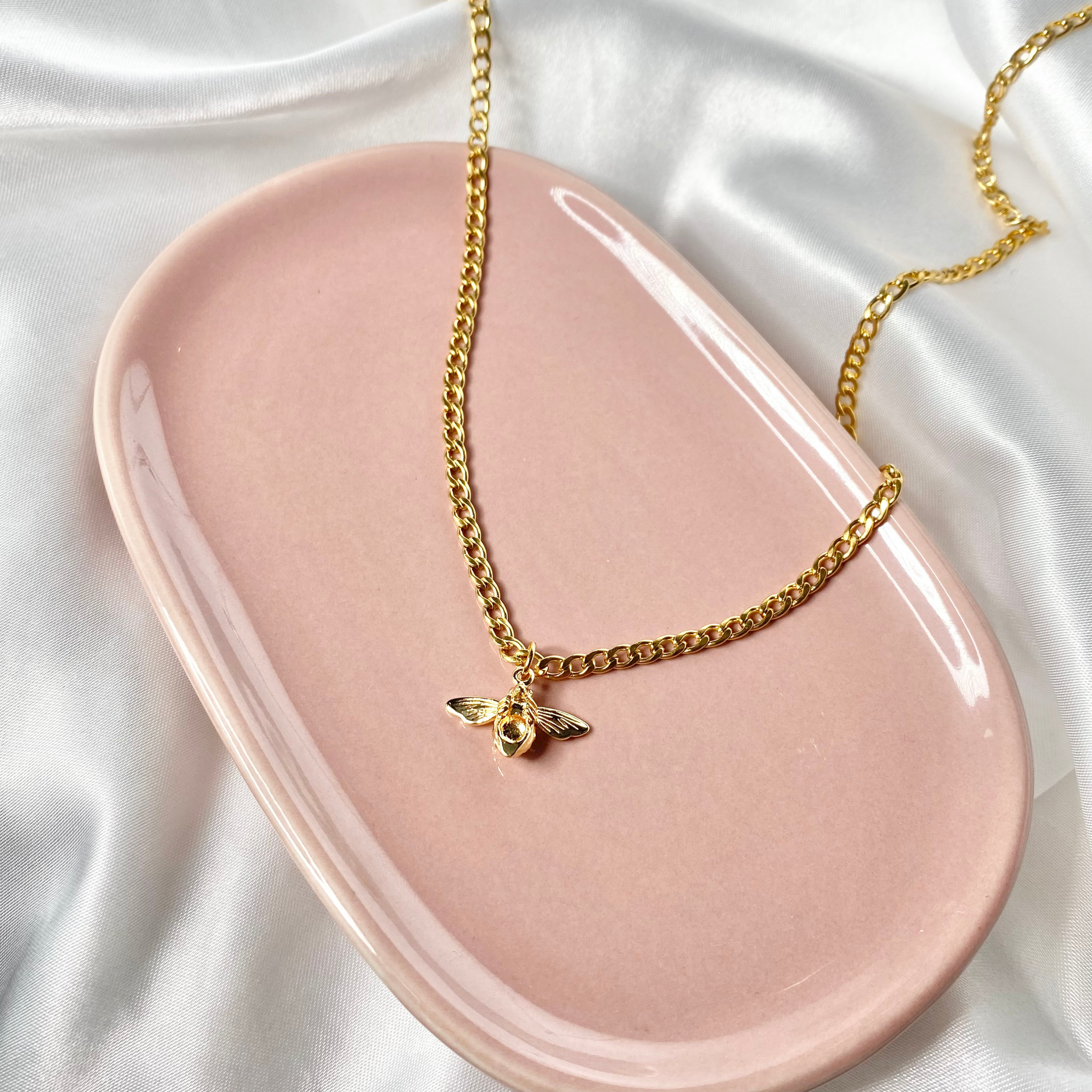 Gold Mini Realistic Bee Necklace image 2