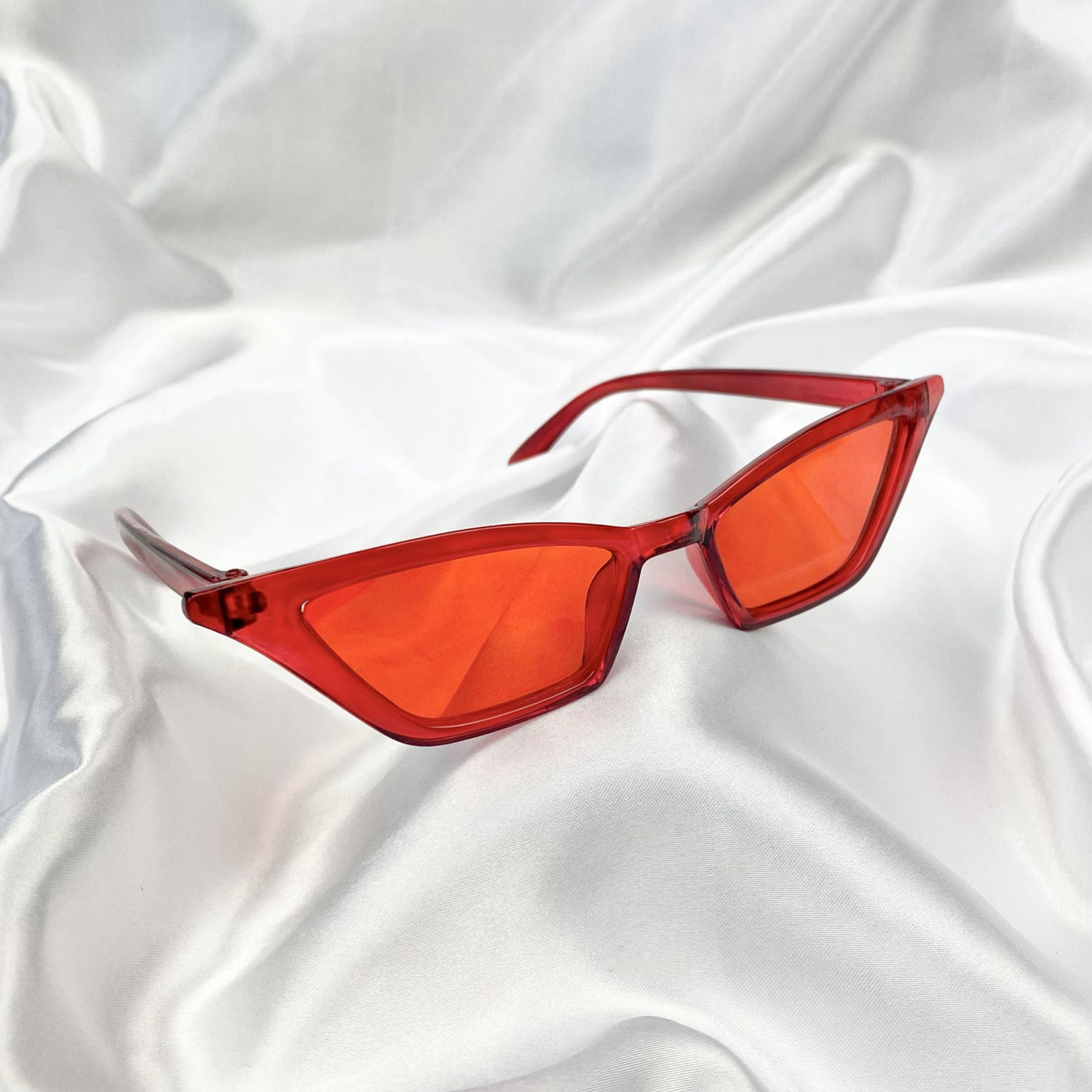 Red Clear Rectangle Cat Eye Sunglasses image 0