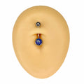 Dark Blue Opal Glitter Belly Bar  image 0