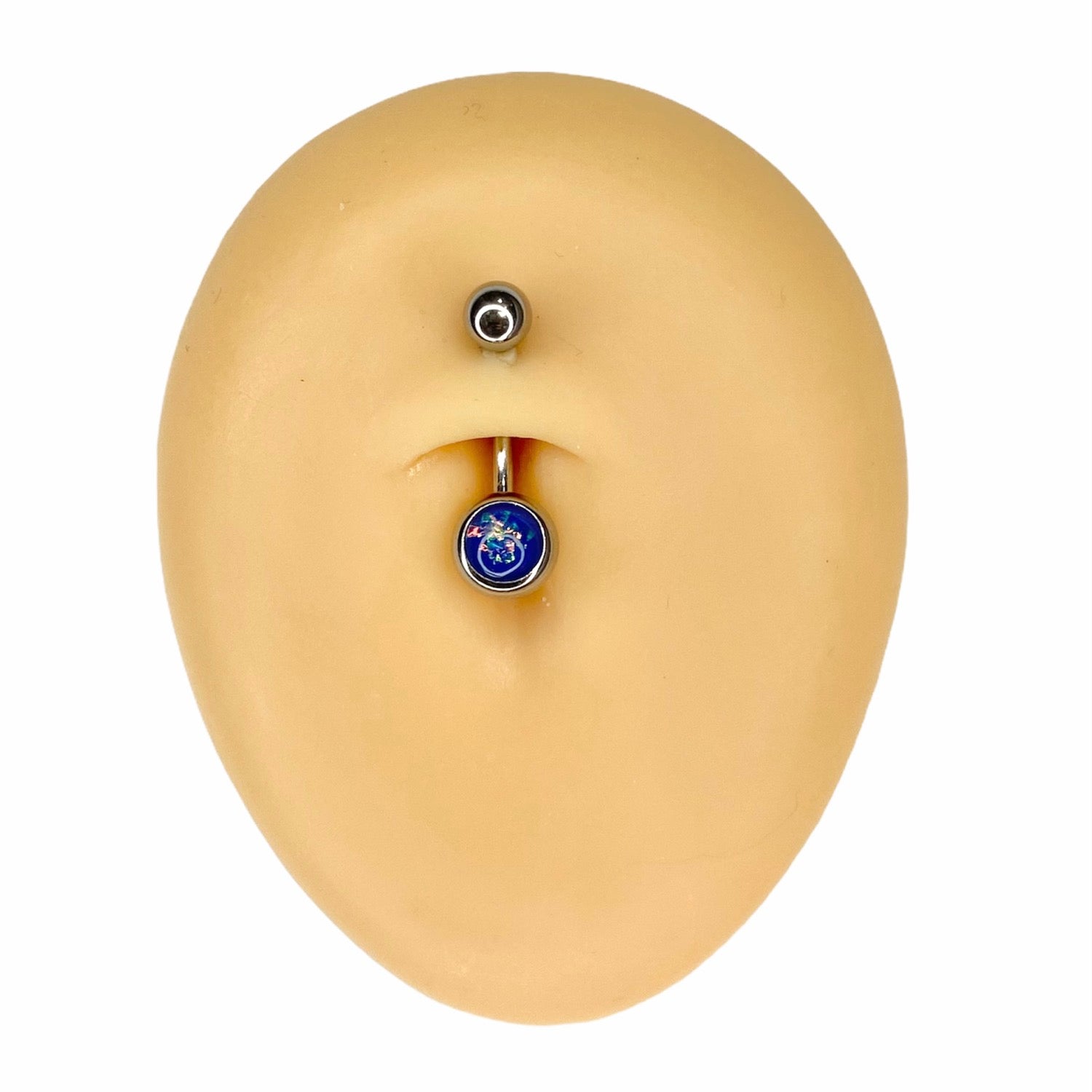 Dark Blue Opal Glitter Belly Bar  image 0