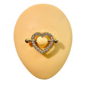 Gold Rhinestone Heart Nipple Bar Shield image 0