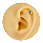 Clear Heart Gem Barbell Stud image 1
